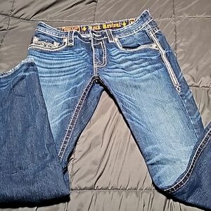 Mens Rock Revival Jeans size 34 slim straight